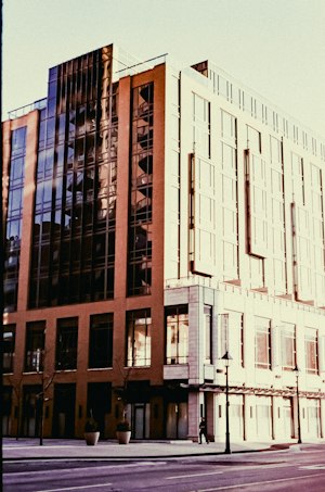 A modern office building facade